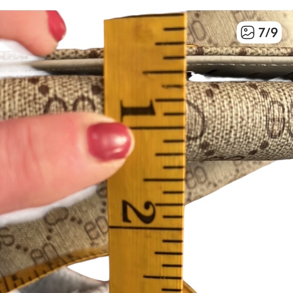 Double G mobile phone wallet or clutch faux leather w/ canvas stripe - Picture 6 of 8